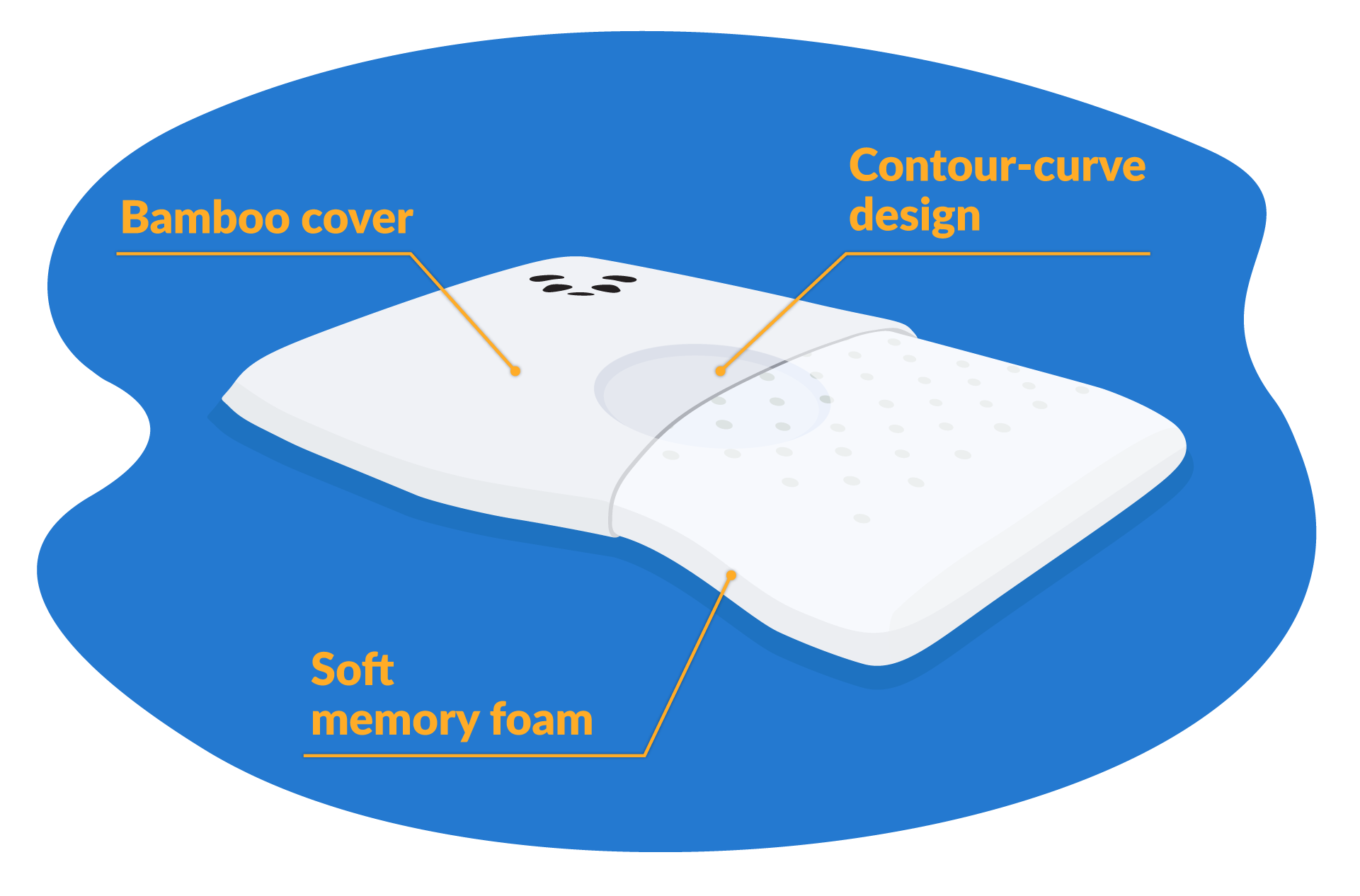 panda baby pillow composition
